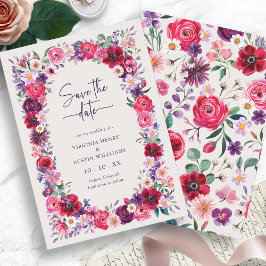 Bold Bright Floral Save The Date