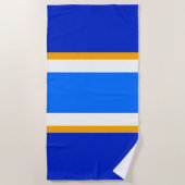 Bold Bright Royal Blauw Wit Geel Racing Stripes Strandlaken (Voorkant)