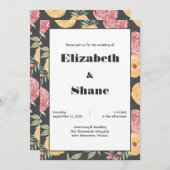 Bold & Bright Rozen bruiloft uitnodiging (Voorkant / Achterkant)