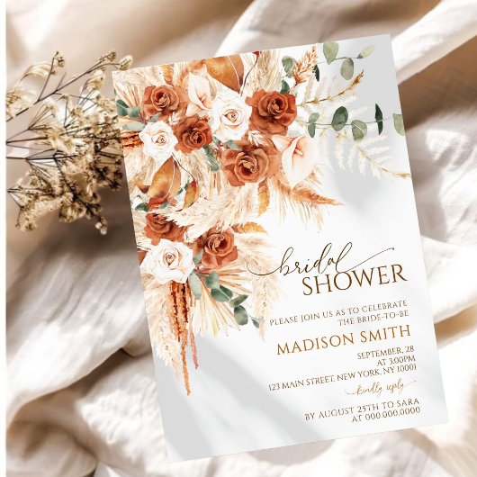 Bold Bright Terracotta Boho Bohemian Vrijgezellenf Kaart