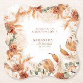 Bold Bright Terracotta Boho Wedding Dank u Kartonnen Onderzetters (Voorkant)