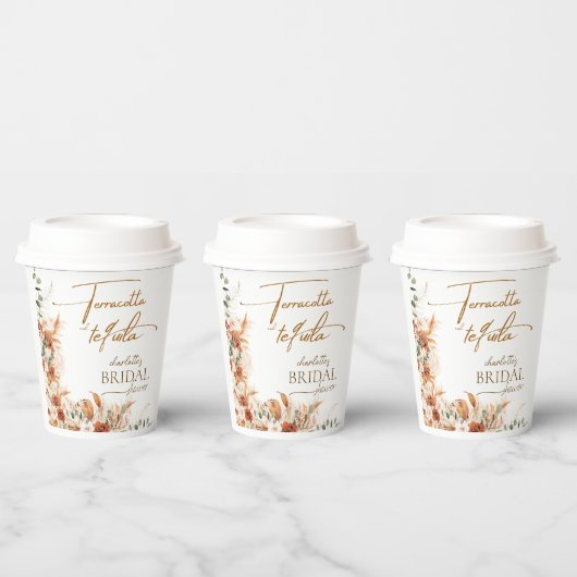 Bold Bright Terracotta en Tequila Vrijgezellenfees Papieren Bekers (Multi)