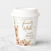 Bold Bright Terracotta en Tequila Vrijgezellenfees Papieren Bekers (Voorkant)