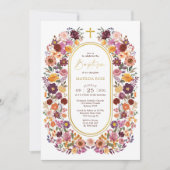 Bold & Bright Wildflower Tuin Krans Doop Kaart (Voorkant)