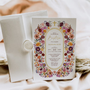 Bold & Bright Wildflower Tuin Krans Doop Kaart