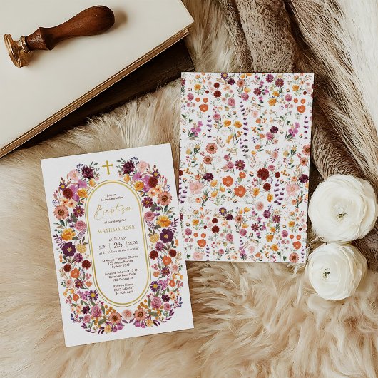 Bold & Bright Wildflower Tuin Krans Doop Kaart