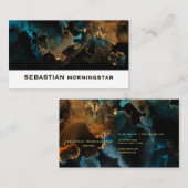 Bold Bronze Aqua Vloeibare Agaat Visitekaartje (Voorkant / Achterkant)