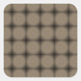 Bold Bronze en Taupe Geometric Mandala Circles Vierkante Sticker