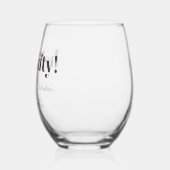 Bold Brown Modern 50th Birthday Custom Favor Wijnglas Zonder Voet (Links)