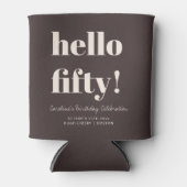 Bold Brown Modern 50th Birthday Custom Party Favor Blikjeskoeler (Voorkant)