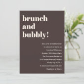 Bold Brown Modern Brunch Bubbly Bridal Shower Kaart (Staand voorkant)