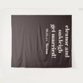 Bold Brown Modern Wedding Custom Photo Backdrop Wandkleed (Voorkant (horizontaal))