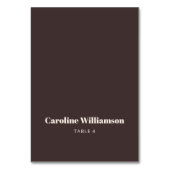 Bold Brown Typography Custom Wedding Place Card Kaart (Voorkant)