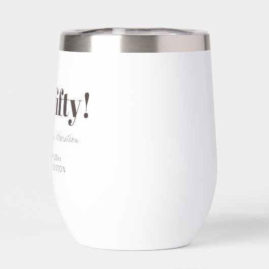 Bold Brown White Modern 50th Birthday Custom (Achterkant)