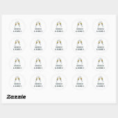 Bold Brunch & Bubble Faux Gold Glitter Champagne Ronde Sticker (Vel)