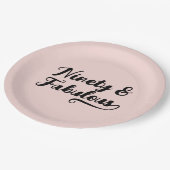 Bold Brush Script negentig & Fabulous Blush Papieren Bordje (Gekanteld)