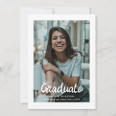 Bold Brush Script Photo Graduation Announcement Kaart (Voorkant)
