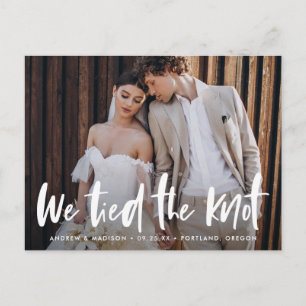Bold Brush Script Photo We hebben de knoop doorgeh Briefkaart
