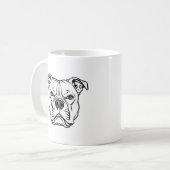 Bold Bulldog Gezicht Illustratie Koffiemok (Voorkant links)