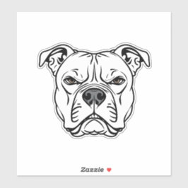 Bold Bulldog Gezicht Illustratie Sticker