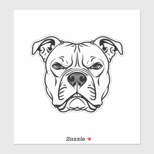 Bold Bulldog Gezicht Illustratie Sticker (Vel)