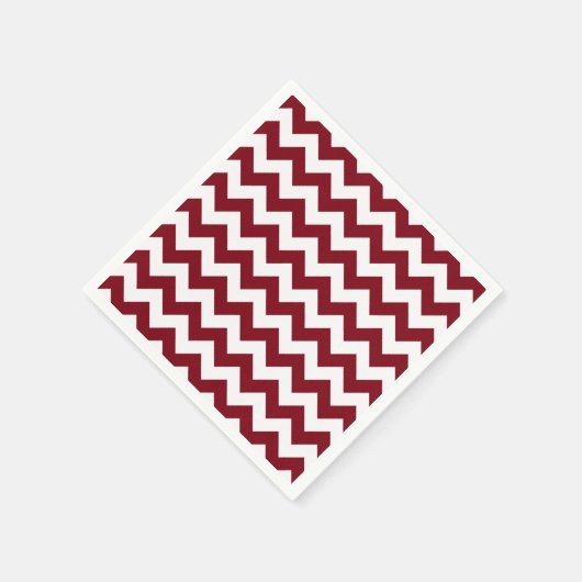 Bold Burgundy Wine & White Chevron Zig-Zag Pattern Servetten (Hoek)