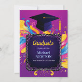 Bold Burst Custom Graduation Announcement Kaart (Voorkant)