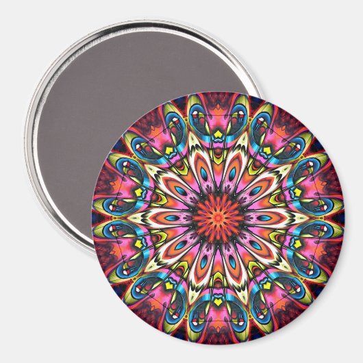 Bold Buzz Kaleidoscope Mandala Magneet (Voorkant / Achterkant)