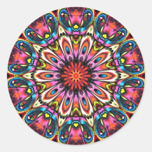 Bold Buzz Kaleidoscope Mandala Ronde Sticker