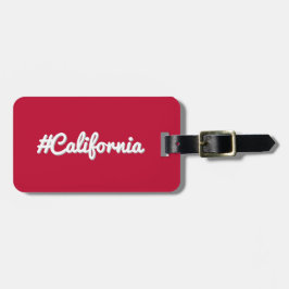 Bold California Hashtag - Minimalistische rode sti Bagagelabel