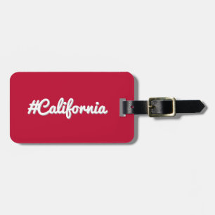 Bold California Hashtag - Minimalistische rode sti Bagagelabel