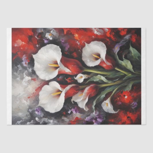 Bold Calla Lelies – Opvallende Bloemen Decoupage Tissuepapier (Voorkant)