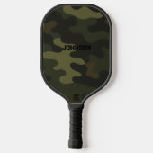 Bold Camo Earthy Greens Browns Customizable Name Pickleball Paddle (Achterkant)