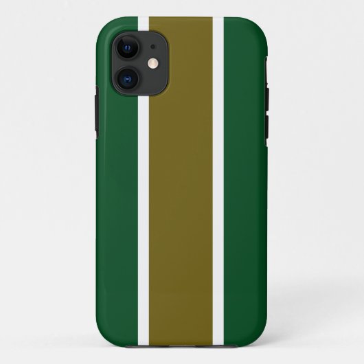 Bold Camp Green Golden Brown Racing Stripes Case-Mate iPhone Case (Achterkant)