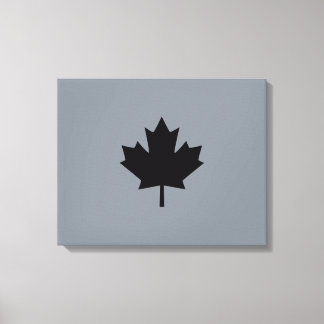 Bold Canadian Black Maple Leaf Canvas Afdruk