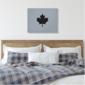 Bold Canadian Black Maple Leaf Canvas Afdruk (Insitu (Slaapkamer))