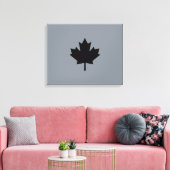 Bold Canadian Black Maple Leaf Canvas Afdruk (Insitu (Woonkamer))