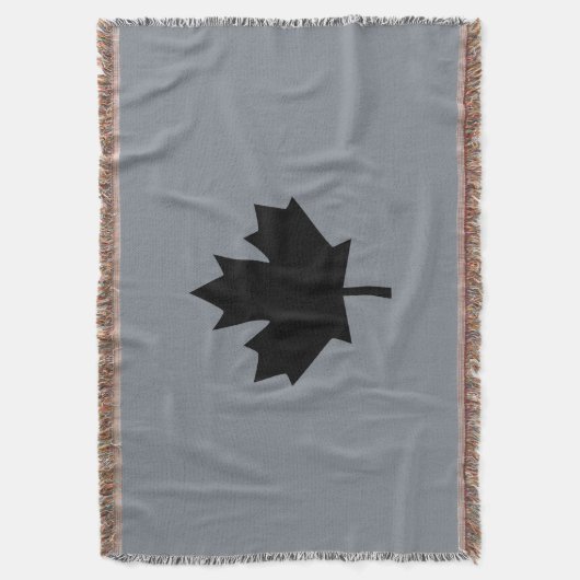 Bold Canadian Black Maple Leaf Deken (Voorkant Verticaal)