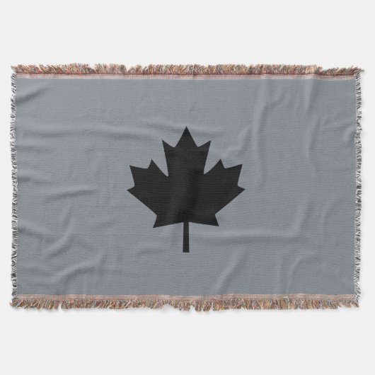 Bold Canadian Black Maple Leaf Deken (Voorkant)