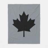 Bold Canadian Black Maple Leaf Fleece Deken (Voorkant)