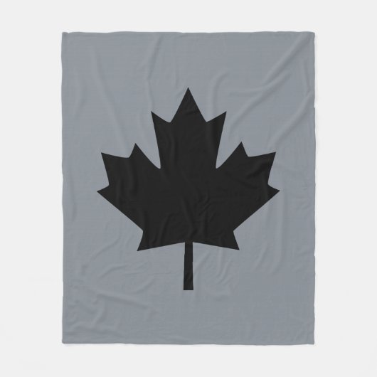 Bold Canadian Black Maple Leaf Fleece Deken (Voorkant)