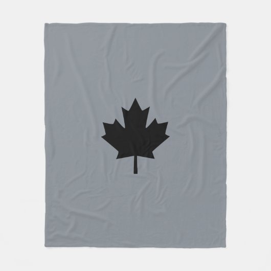 Bold Canadian Black Maple Leaf Fleece Deken (Voorkant)