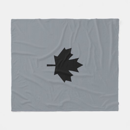 Bold Canadian Black Maple Leaf Fleece Deken (Voorkant (Horizontaal))