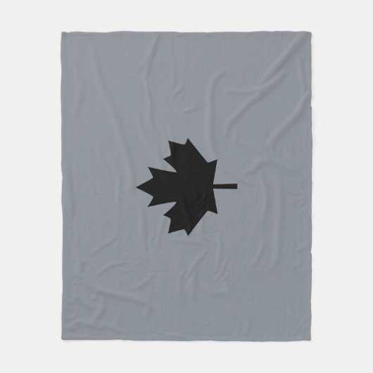 Bold Canadian Black Maple Leaf Fleece Deken (Voorkant)