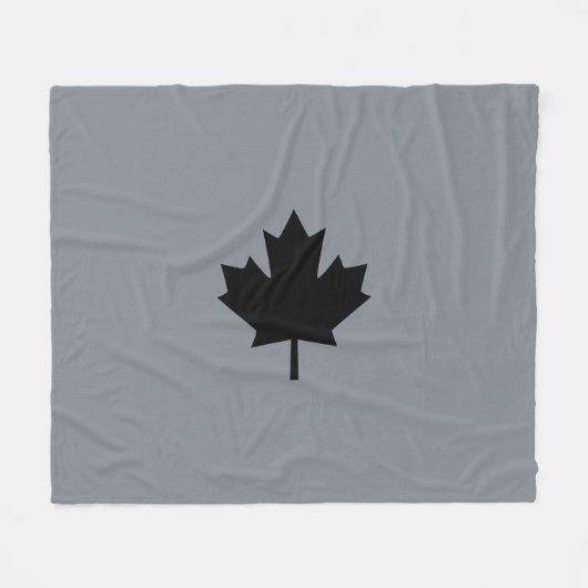 Bold Canadian Black Maple Leaf Fleece Deken (Voorkant (Horizontaal))