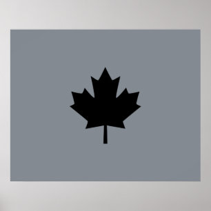Bold Canadian Black Maple Leaf Poster