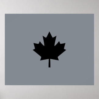 Bold Canadian Black Maple Leaf Poster
