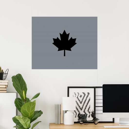 Bold Canadian Black Maple Leaf Poster (Thuiskantoor)