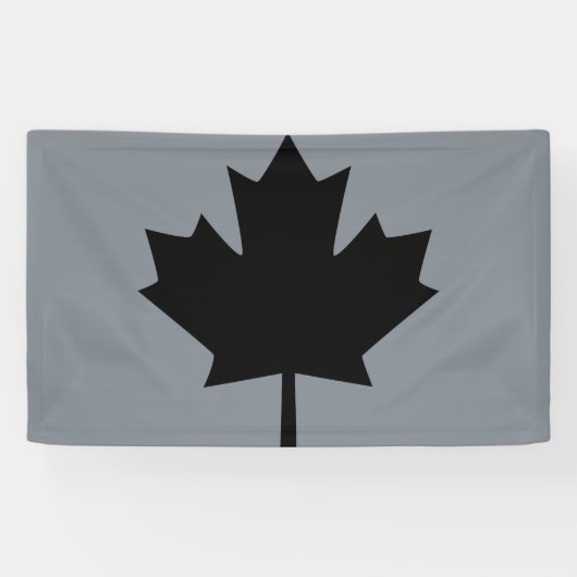 Bold Canadian Black Maple Leaf Spandoek (Horizontaal)