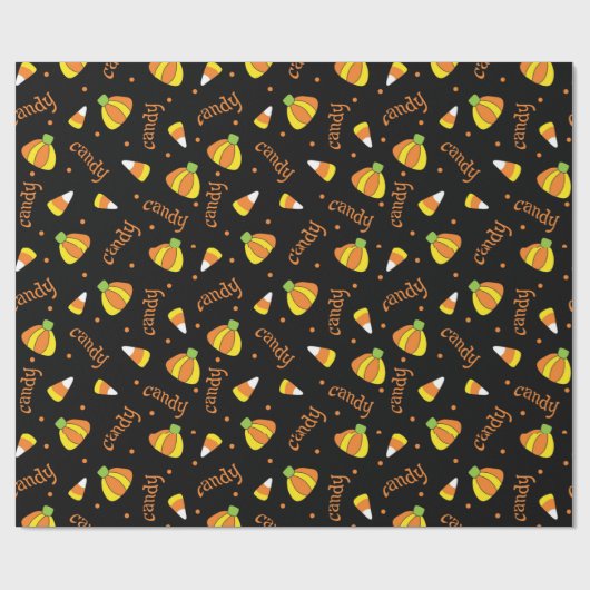 Bold Candy Corn Black Fun Halloween Cadeaupapier (Vlak)